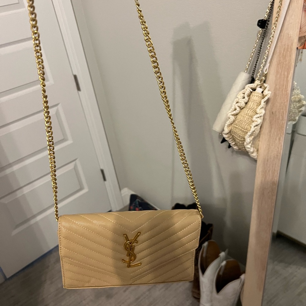 Yves Saint Laurent tan crossbody purse